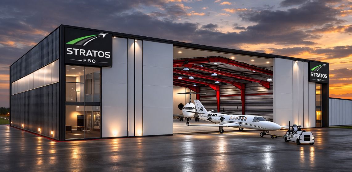 Stratos FBO aviation operations at Tobías Bolaños International Airport